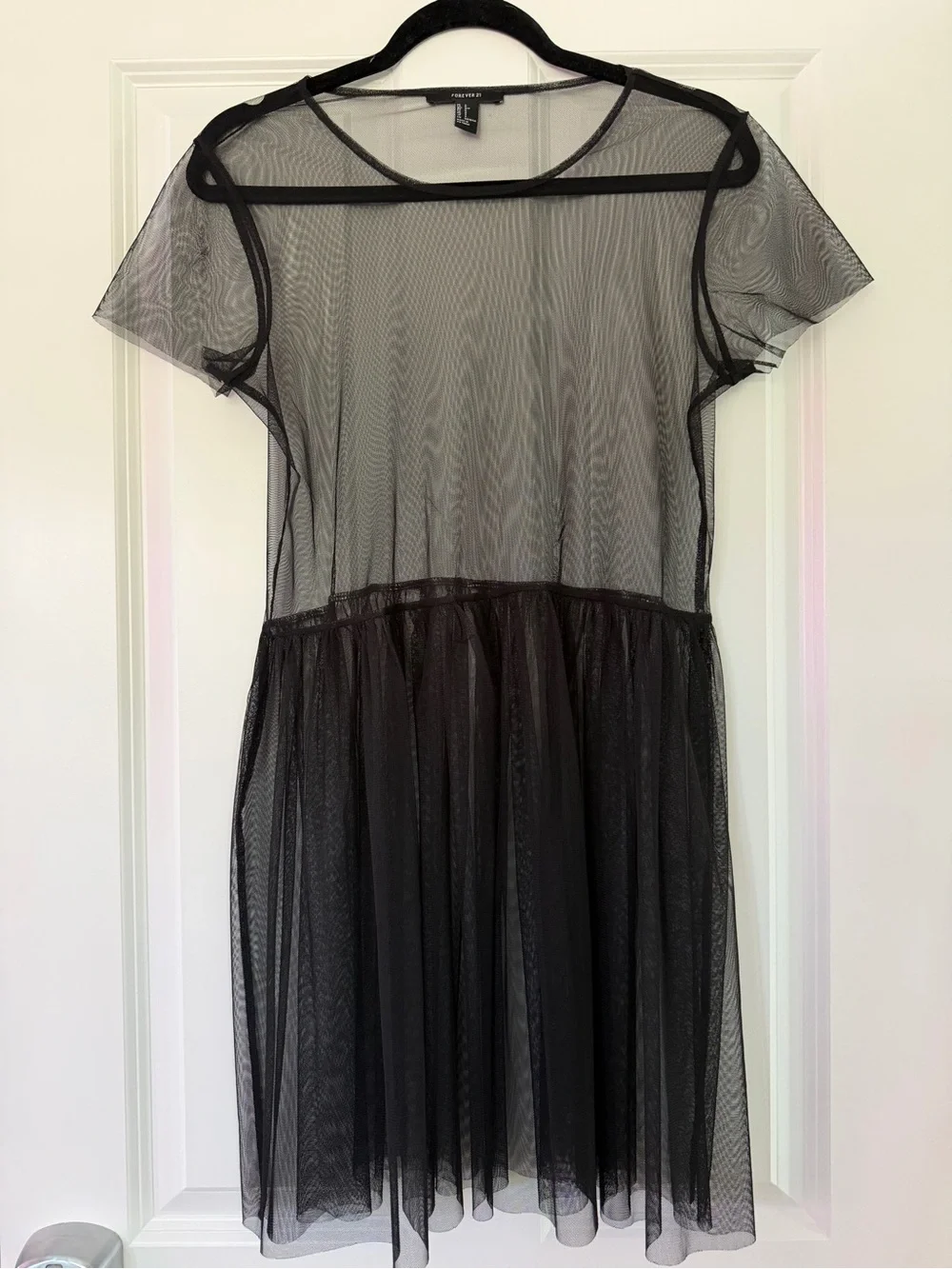 Forever 21 Black Sheer Mesh Mini Dress